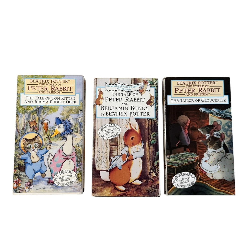 Beatrix Potter Peter Rabbit and Friends VHS Lot 3 Goodtimes Platinum Series 1993